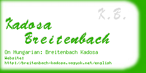 kadosa breitenbach business card